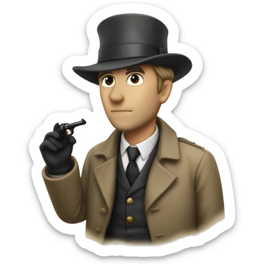 detective provado en 1800 en inglaterra fumando pipa sticker