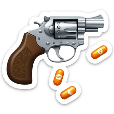Revolver made of pills sticker