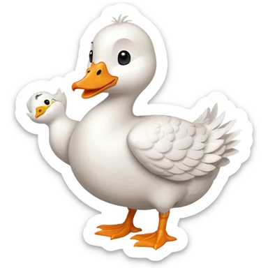 a chibi style adult goose character giving a thumbs up sticker