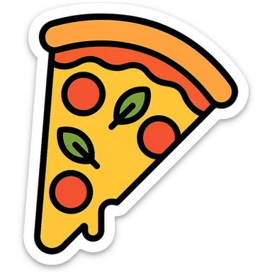 colored icon of a Margherita pizza slice sticker