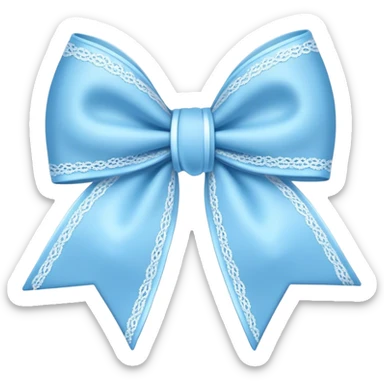 Lacey baby blue bow  sticker