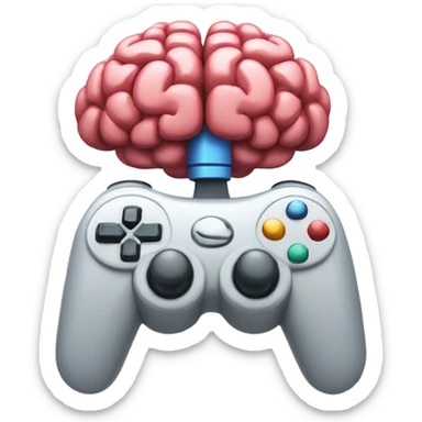 A combination of a brain and a game controller sticker