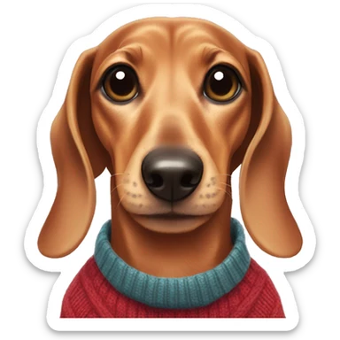 cute dachshund in a sweater sticker