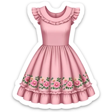 Cottagecore style ultra cute vintage material pink dress sticker