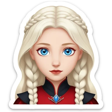 Blue eyes, Targaryen Princess Style, Black and Red only. sticker