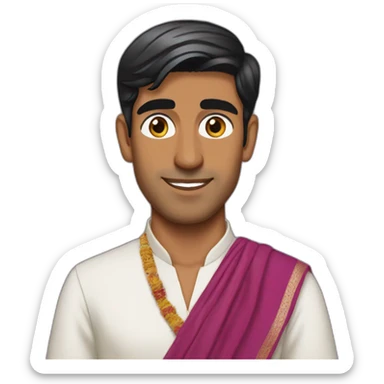Rishi Sunak wearing a sari sticker