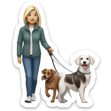 Taking the dogs for a walk sticker