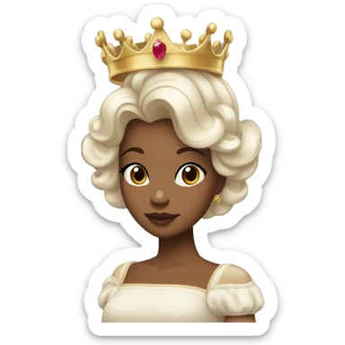 Belle Maman reine avec cheveux noir et couronne 👑 sticker