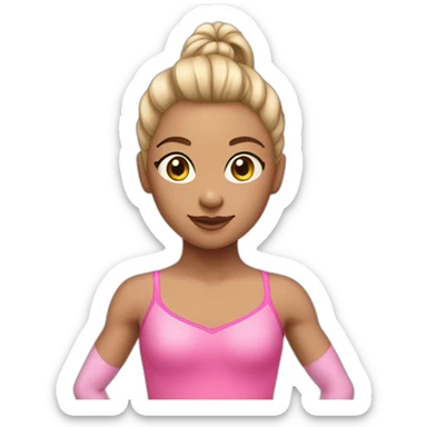 gymastic girl with pink leotard sticker