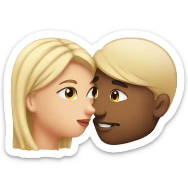 2 girl 1 guy kissing emoji sticker