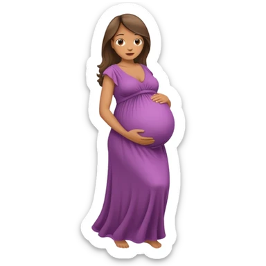very heavily pregnant overdue lady sticker