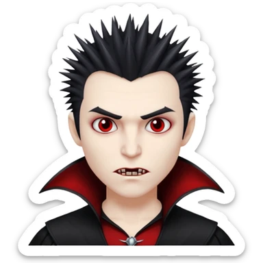 vampire emoji with spiky emo hair sticker