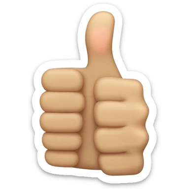 Thumbs up but missing half the thumb sticker