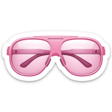 pink laboratory safety glasses, wraparound design with pink-tinted lenses, scientific eyewear sticker