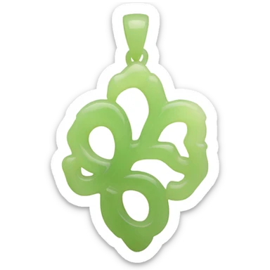 light yellow-green bamboo-shaped jade pendant  sticker