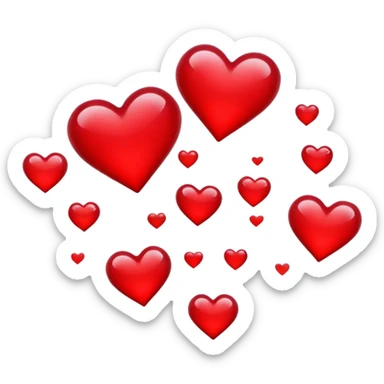 hearts floating in the air sticker