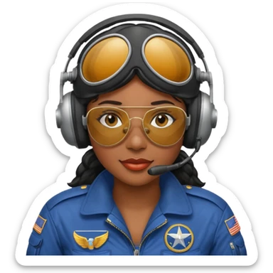Black Pilot Woman sticker