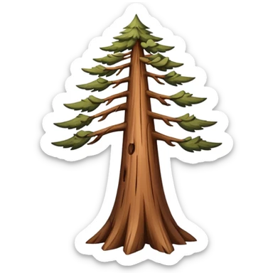 long slim sequoia tree no leaves sticker