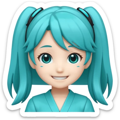 Hatsune Miku as a emoji and is chibi sticker