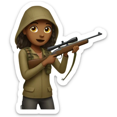 Girl hunting sticker