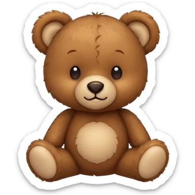 Cute flat-style teddy bear icon for infant daycare. PNG, transparent.
 sticker