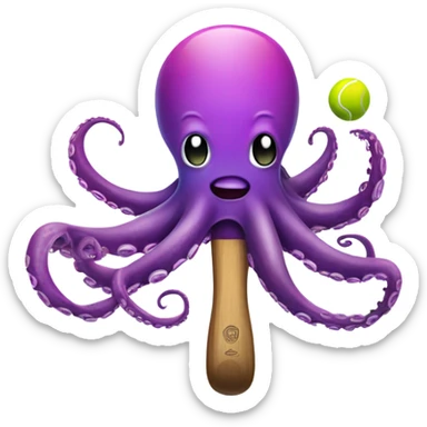 Octopus playing pickleball sticker