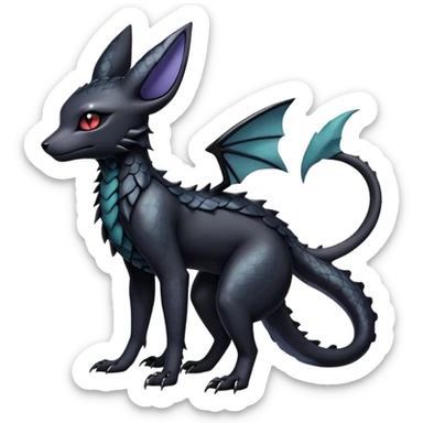 Shiny Dark Edgy Majestic Sophisticated Modern Gothic Gloomy Futuristic Scaly Cyber-Salandit-Umbreon-Delcatty-Hybrid (Full body) sticker