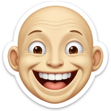 Laugh with ugly face sticker