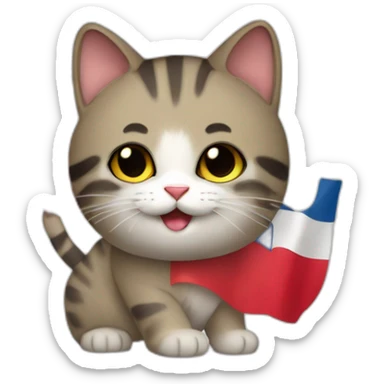 Czechia, Czech flag, cat, sticker