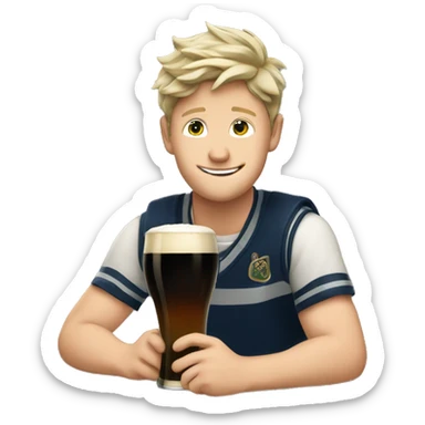 Niall Horan drinking a Guinness beer sticker