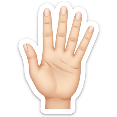 A hand holding up the first 3 fingers and then others are down sticker