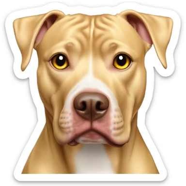 Gold pit bull mix with hazel golden eyes  sticker