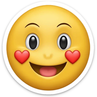 an 'inner emoji' concept: a classic smiley with a heart-eyed emoji inside its mouth sticker