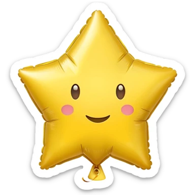 ballon yellow star sticker