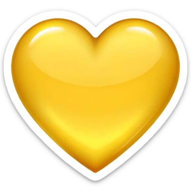 Heart with shimmering only yellow color  sticker