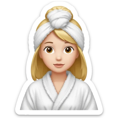 Women wearing shower robe an their hair with towel on head sticker