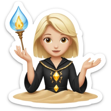Blonde girl magic over sand sticker