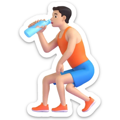 athlete drinking water after workout sticker