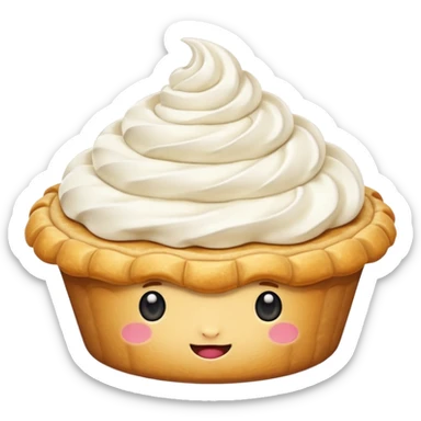 cute pie emoji no face with whipped cream  sticker