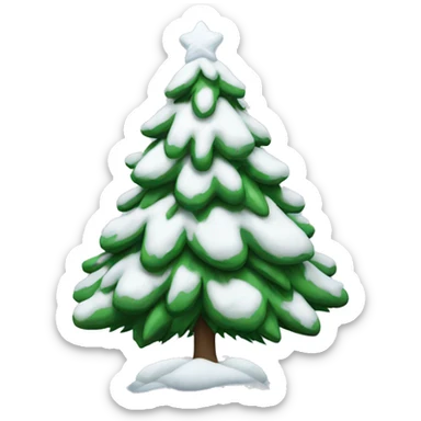 snow christmas tree sticker