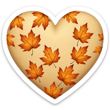 Beige Autumn heart sticker