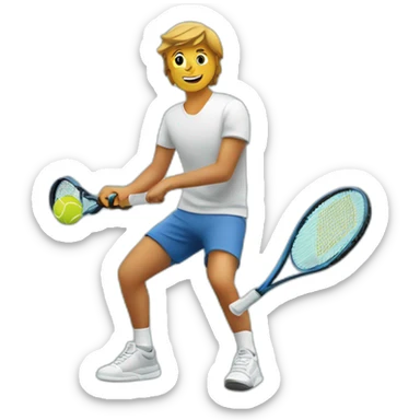 Personne qui joue au tennis avec un chat sticker