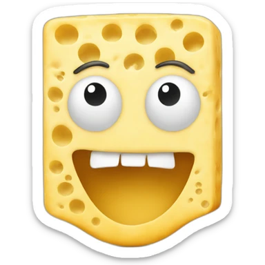 Pekchoo made out of swiss cheese sticker