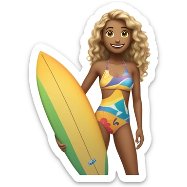Surfer girl sticker