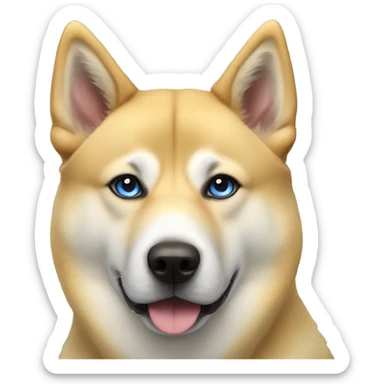 Yellow akita shepherd with  blue eyes sticker