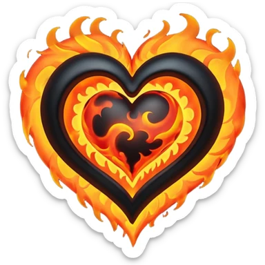 ❤️‍🔥same black fire heart sticker