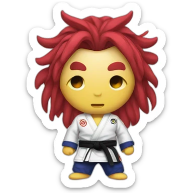 Oni wearing Jiu-Jitsu gi sticker