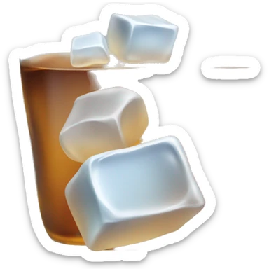 square cold glass with whiskey and icecubes sticker