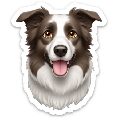 Brown eyes gray colour Border collie sticker