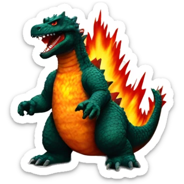 Burning Godzilla 1995 sticker